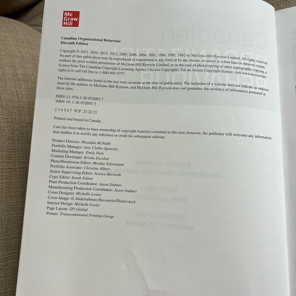 Canadian Organizational Behaviour- 11th Edition Textbook - Picture 2 of 3